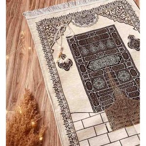 سجادة صلاة مبطنة - ابيض
