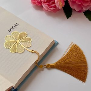 فاصل قراءة معدني مجسم الزهور وورق الشجر - Metal leaf bookmark
