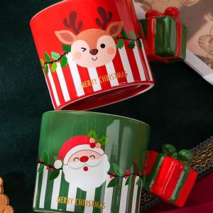 كوب كريسماس مقبض هدية -  Gift box handle mug