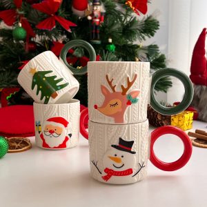 كوب كريسماس مقبض حلقة - Christmas mug