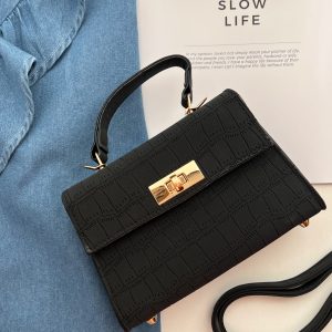 Turn lock mini handbag - حقيبة نسائية صغيرة بتصميم عصري