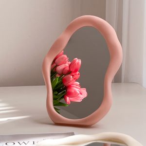 مرآة بتصميم مموج رقيق - Elegant korean style wavy mirror