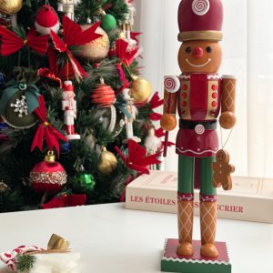 40 cm Wooden Nutcracker (Gingerbread Man) - ديكور كريسماس كسارة البندق على شكل رجل الزنجبيل