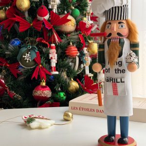 40 cm Wooden Chef Nutcracker - ديكور كريسماس كسارة البندق بزي الشيف