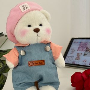 دبدوب باطراف متحركة وجودة عالية - Pink beret teddy